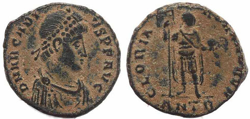 Roman coin of Arcadius Ae2 - GLORIA ROMANORVM - Antioch Mint
